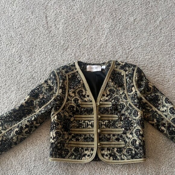 Per Se Brocade Jacket with Gold Piping, Size 2 - Picture 5 of 6